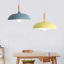Axyaa Oak Pendant Light: Nordic Modern LED E27 Hanging Lamp