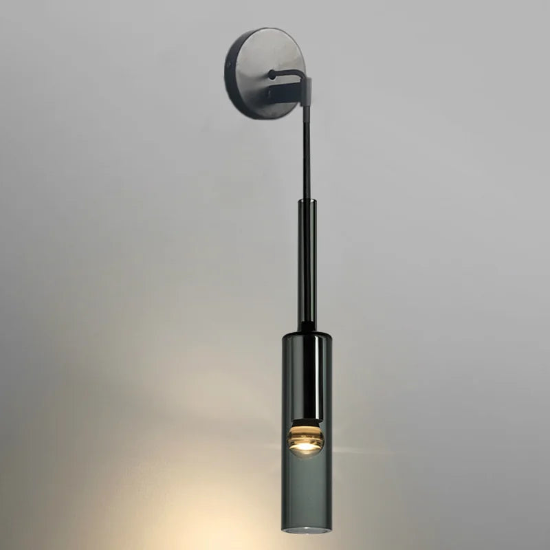 Axyaa Smoky Gray LED Glass Wall Light for Modern Indoor Lighting