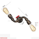 Axyaa Retro Iron Bronze Waterpipe Wall Light E27 Loft Lamp