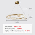 Axyaa Crystal Ring Chandelier: Modern Living Room Hanging Light
