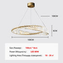 Axyaa Crystal Ring Chandelier: Modern Living Room Hanging Light