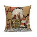 Christmas Santa Deer Pattern Cushion Cover for Festive Home Decor - Axyaa