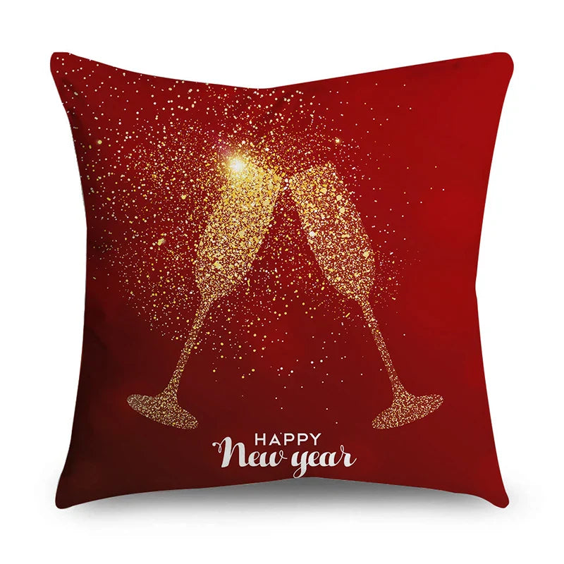 Axyaa Christmas Polyester Cushion Cover - Tree Gifts Print - Xmas Home Decor