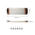 Axyaa Sushi Plate Set: Long Rectangular Ceramic Tableware Plate for Creative Japanese Cuisine