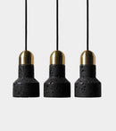 Axya Black Travertine Terrazzo Pendant Light: Industrial Post-Modern Hat Light