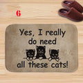 Axyaa Charming Cats Memory Foam Bath Mat - Anti-slip Coral Personalized Doormat