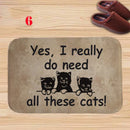Axyaa Charming Cats Memory Foam Bath Mat - Anti-slip Coral Personalized Doormat
