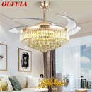 Axyaa Crystal Luxury Ceiling Fan Light with Remote Control