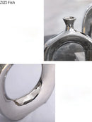 Ceramic Hollow Out Vase Axyaa: Gold & Silver Home Wedding Decoration