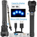 Axya USB Rechargeable XHP70.2 Zoomable LED Flashlight with 18650 Battery