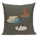 Axyaa Nordic Bear Cushion Cover 45x45cm Cute Cartoon Animal Pillow Case