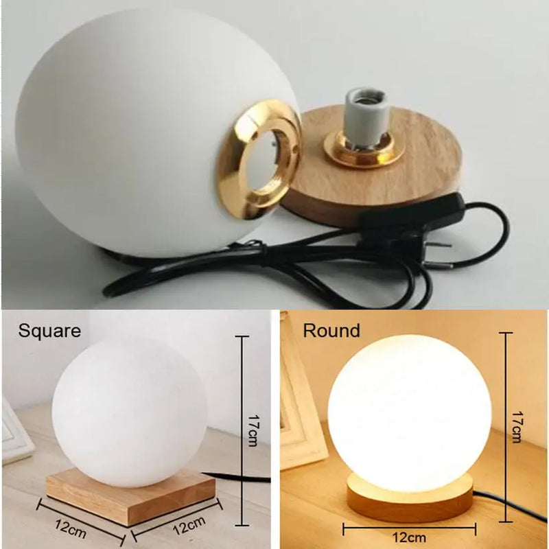 Axya Glass Ball LED Table Lamp for Home Decor Lighting