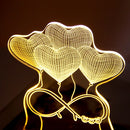 Axyaa Personalized 3D Illusion Wood Base Night Light with Name & Date