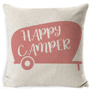 Axyaa Best Memories Happy Camper Cushion Cover - Bedroom Sofa Home Decor