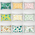 Axyaa Daisy Flower Rectangular Lumbar Cushion Cover for Bedside, Living Room, and Car