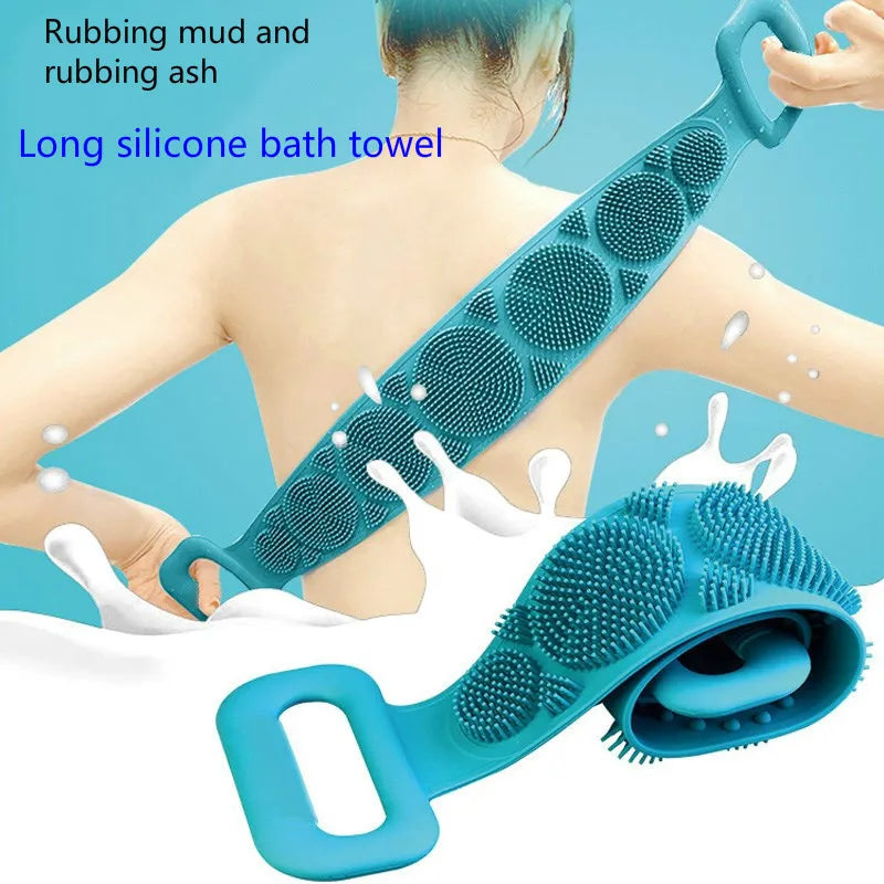 Axya Silicone Exfoliating Back Massage Brush and Bath Towel