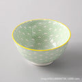 Axyaa Wind Ceramic Salad Bowl Set - Stylish Threaded Rice Bowls for Home