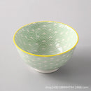 Axyaa Wind Ceramic Salad Bowl Set - Stylish Threaded Rice Bowls for Home