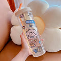 Axyaa Clear Plastic Water Bottle With Straw, Tea Strainer, Stickers, Large Capacity