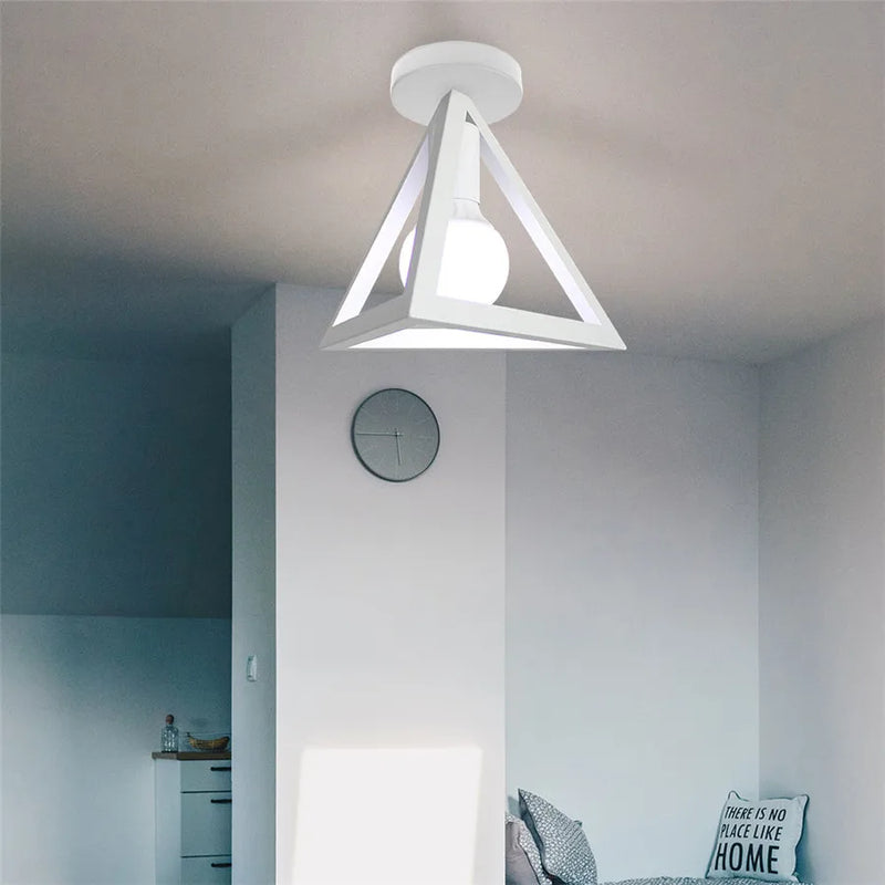 Geometric Iron Cage Ceiling Light by Axyaa: Modern Nordic Design for Home Decor