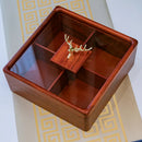 Axya Wooden Deer Head Snack Platter with Glass Cover