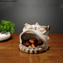 Axya Lion Dance Ceramic Tissue Box & Desktop Organizer Holder Snack Key Dish