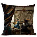Art Oil Painting Pearl Girl Cushion Cover 45*45cm Axyaa Home Decor Art Accessories