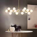 Axyaa Milky Glass Chandelier Lights Gold Black G9 Holder Scandinavian Design Lamp