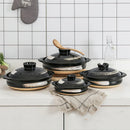 Axya Japanese Style Ceramic Casserole Small Pot Black Clay Saucepan