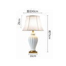Axyaa White Ceramic Table Lamp for Bedroom Night Light décor
