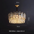 Axyaa Modern Luxury Crystal LED Pendant Lamp for Living Room & Dining Room