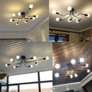 Axyaa Vintage LED Wrought Iron Ceiling Chandelier for Home Living Room Lighting