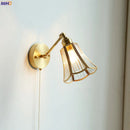 Axyaa Copper Wall Sconce LED Stair Light Glass Nordic Modern Wall Lamp