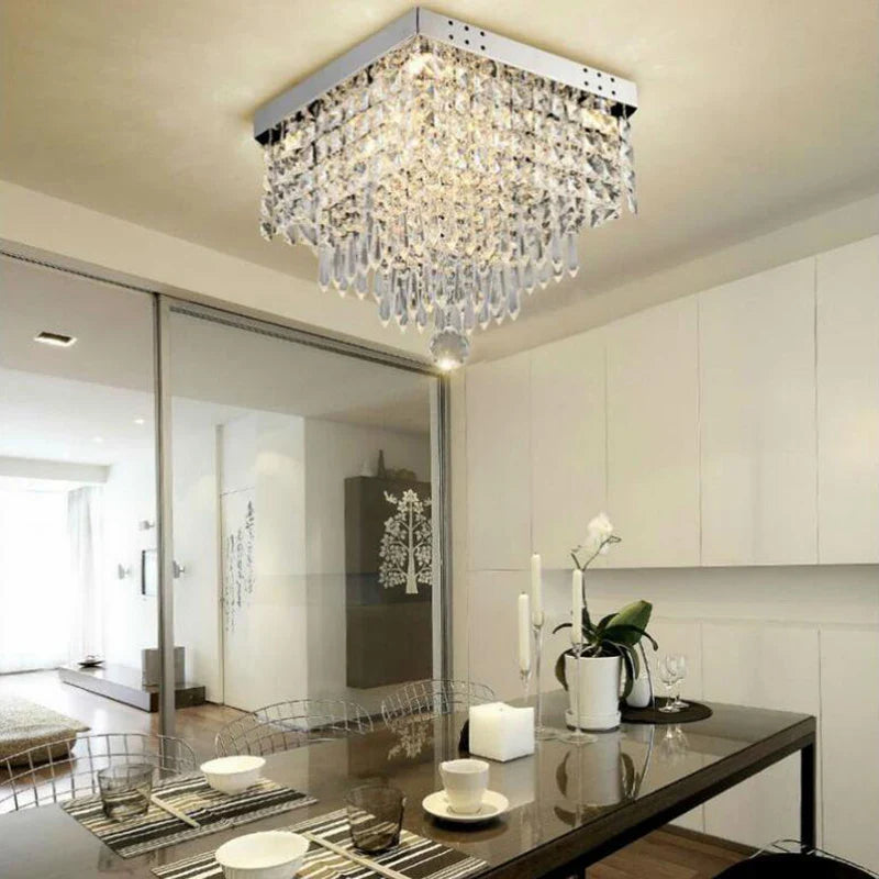 Axyaa Mini Crystal Ball Chandelier for Dining Kitchen Bar Hallway LED Luster
