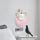 Axyaa Tassel Glass Ball Wall Lamp - Pink Nordic Design for Living Room Lighting