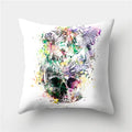 Axyaa Halloween Floral Skull Print Cushion Cover - Nordic Style 45X45CM