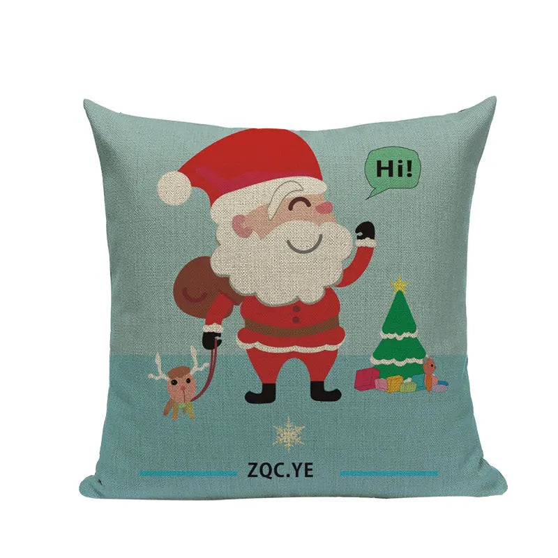 Axyaa Christmas Birthday Cushion Cover 45X45cm - Bedroom Sofa Decor Cojines