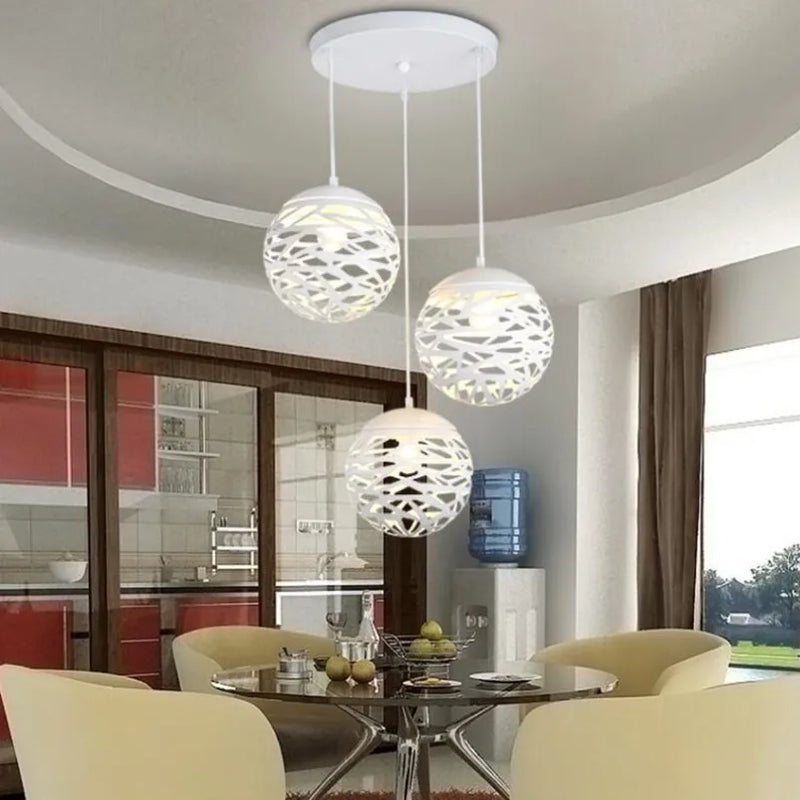 Axya Loft Ball Chandelier: Industrial Nordic Pendant for Home Decor & Restaurant Lighting