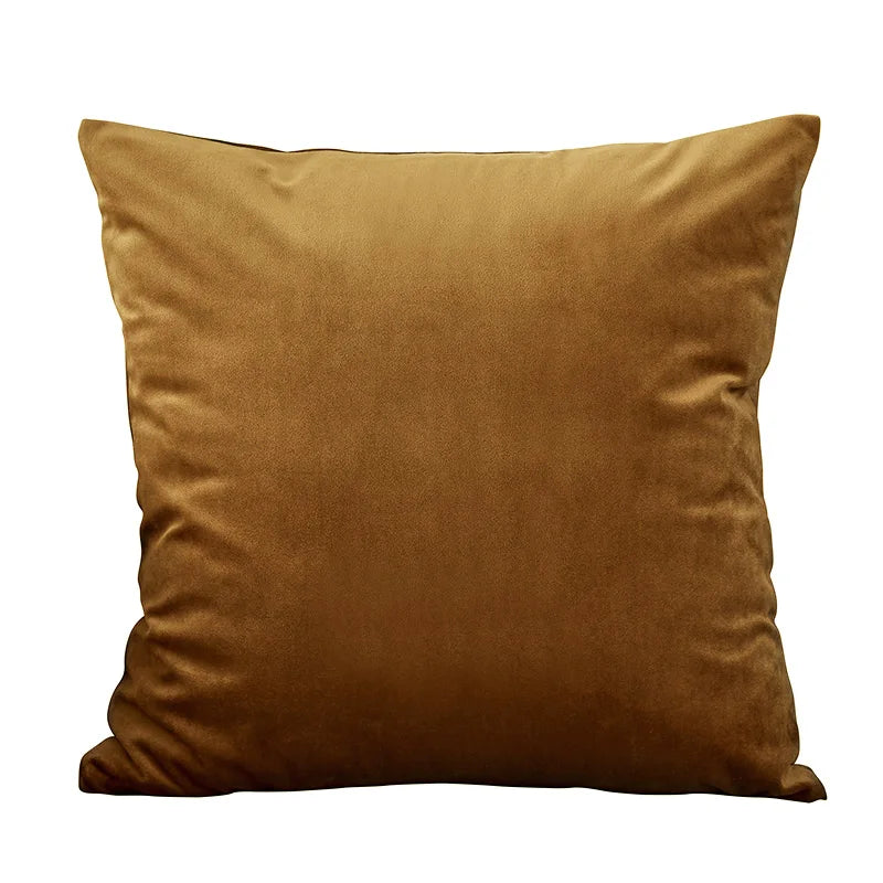 Axyaa Velvet Pillow Cover: Orange & Yellow Nordic Style Soft Sofa Cushion