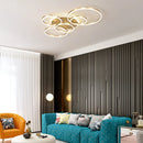 Axyaa Modern LED Chandelier: Gold Black Dimmable Indoor Lamp for Living Study Room