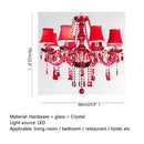 Axyaa Luxury Crystal Candle Chandelier Red LED Light Fixtures