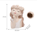 Axya Girl Sculpture Resin Vase: Creative Home Decor & Gift