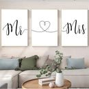 Axyaa Heart Calligraphy Poster Black White Minimalist Wall Art Print
