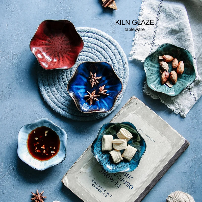 Axya Japanese Style Ceramic Small Dish Set for Sauces and Dips