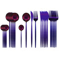 Axyaa Black Stainless Steel Dinnerware Set: 24Pcs Cutlery Flatware Gift Set