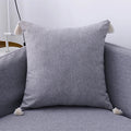 Axyaa Boho Tassled Cushion Cover in Beige/Grey/Blue/Yellow, 30x50cm/45x45cm