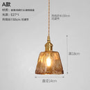 Axyaa Nordic Amber Glass Pendant Lights with Vintage Copper Finish