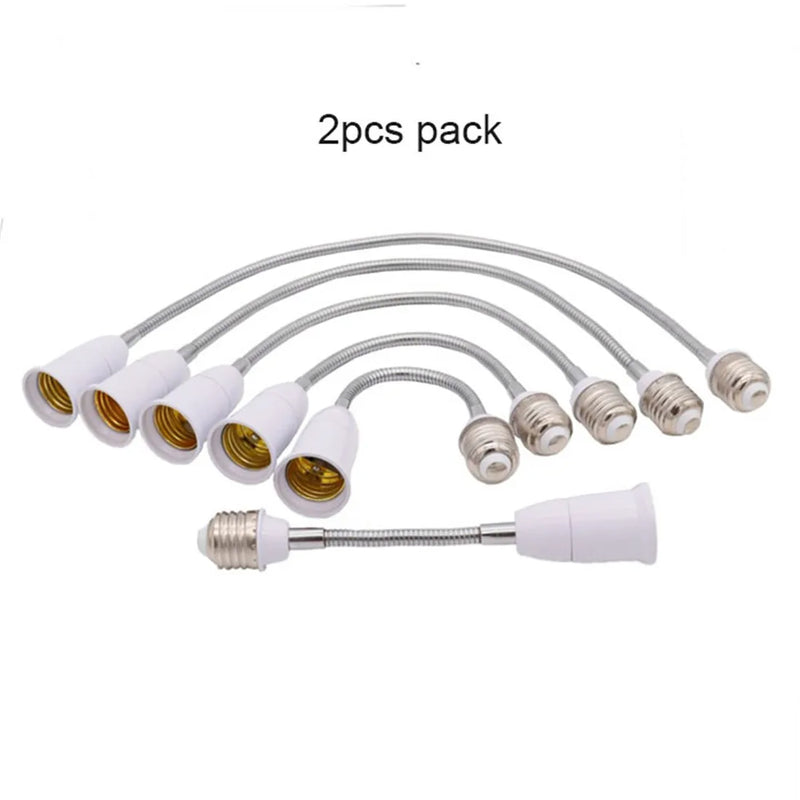 Axyaa Gooseneck E27 to E27 Base Extension Adapter - 2 Pack