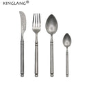 Axya Retro Snow Sand Stainless Steel Steak Flatware Set for Household and Hotel Tableware
