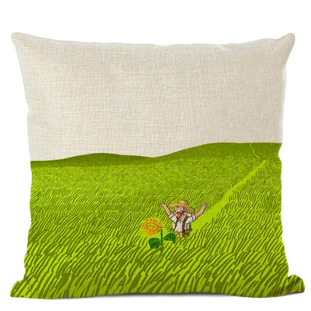 Van Gogh Self Portrait Cushion Cover by Axyaa - Home Decor
